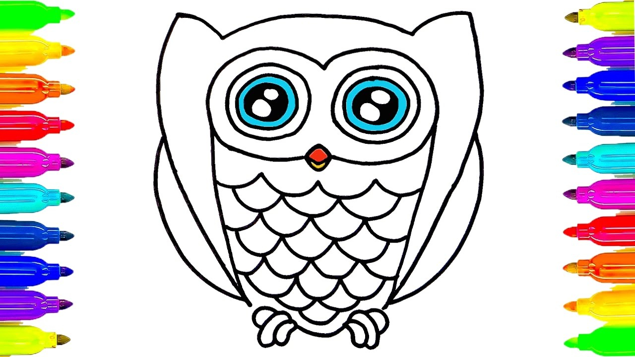 1280x720 owl drawing for kids and kid owl drawing kid owl drawing - Owl Drawing For Kids