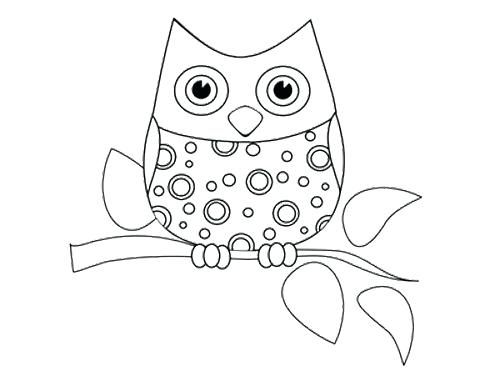 500x386 Cute Owl Drawing For Kids And Cute Owl Coloring Pages To Print - Owl Drawing For Kids