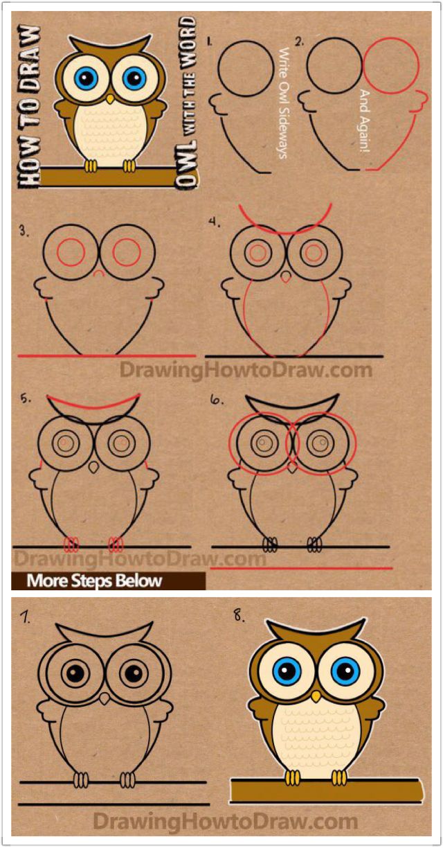 640x1224 How To Draw - Owl Drawing Ideas