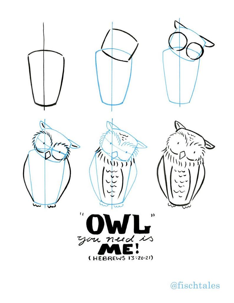 794x1028 drawing tutorial owl you need is me etsy - Owl Drawing Tutorial