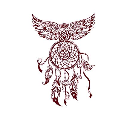 425x425 dream catcher decal owl wall decals bedroom hippie native american - Owl Dream Catcher Drawing