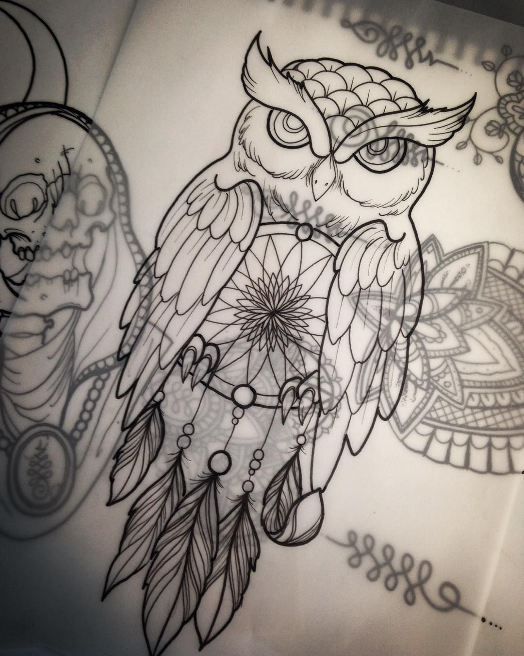 1080x1350 gorgeous dream catcher owl drawing tattoo ideas tattoos, new - Owl Dream Catcher Drawing