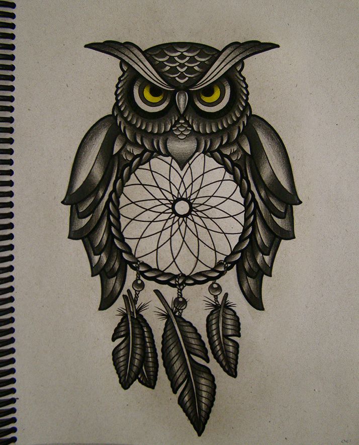 714x885 owl filter of dreams - Owl Dream Catcher Drawing