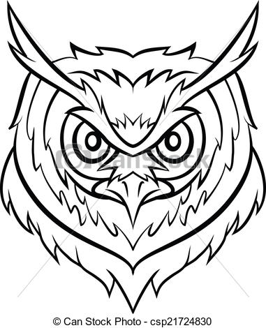 381x470 Owl Head - Owl Head Drawing