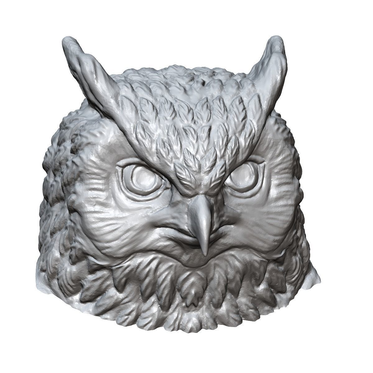 1200x1200 owl head sculpture printable cgtrader - Owl Head Drawing
