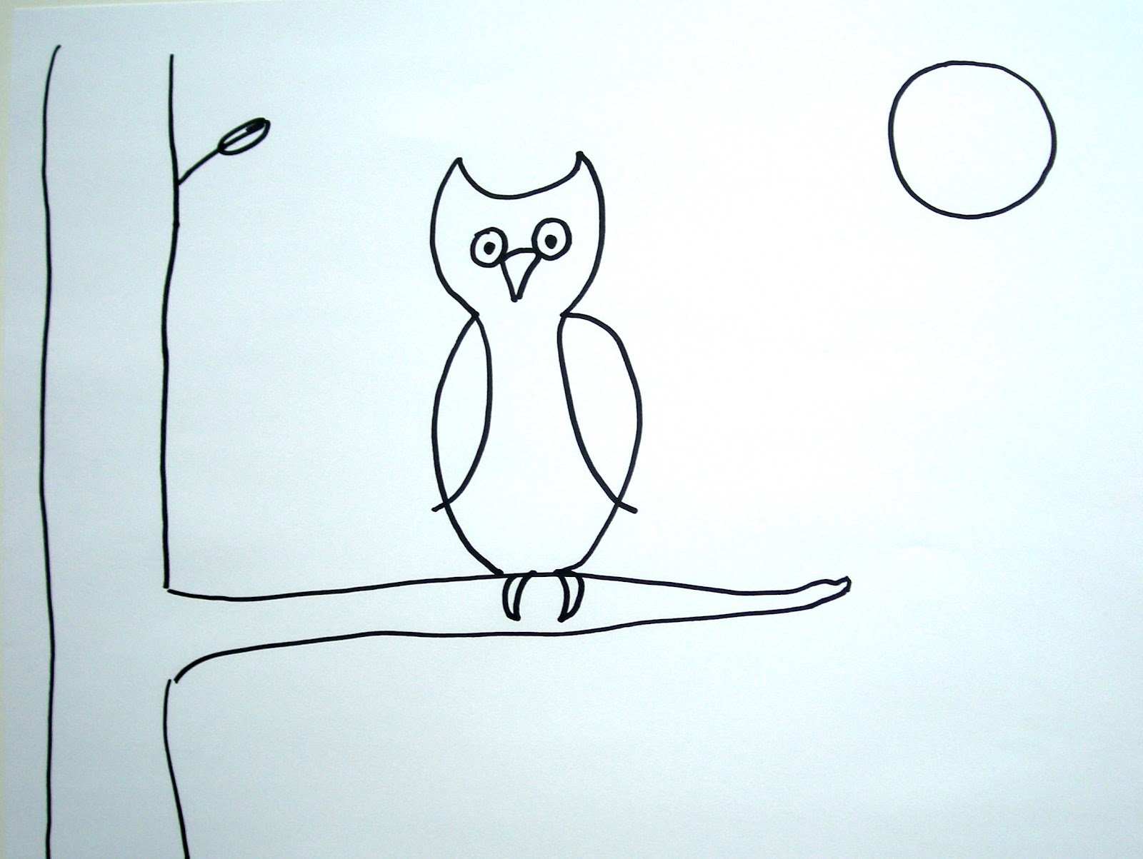 1600x1203 Notes From The Story Room The Night Walk - Owl In A Tree Drawing