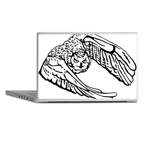 460x460 owl in flight drawing outline laptop skins - Owl In Flight Drawing