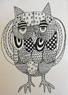230x320 line drawing art lessons owls and cats deep space sparkle - Owl Line Drawing