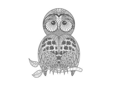473x355 cute owl on tree branch posters - Owl On A Branch Drawing