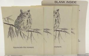 300x189 Lot Pen Ink Drawing Greeting Cards Owl On Branch Stone Hearth D - Owl On Branch Drawing
