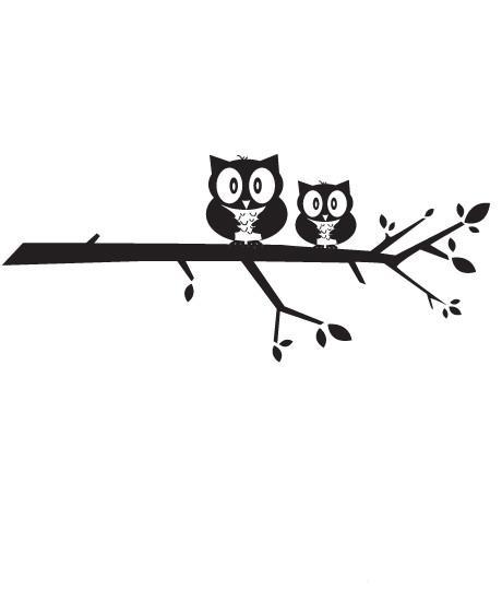 460x550 vinyl wall decal sticker owl on tree branch - Owl On Tree Branch Drawing