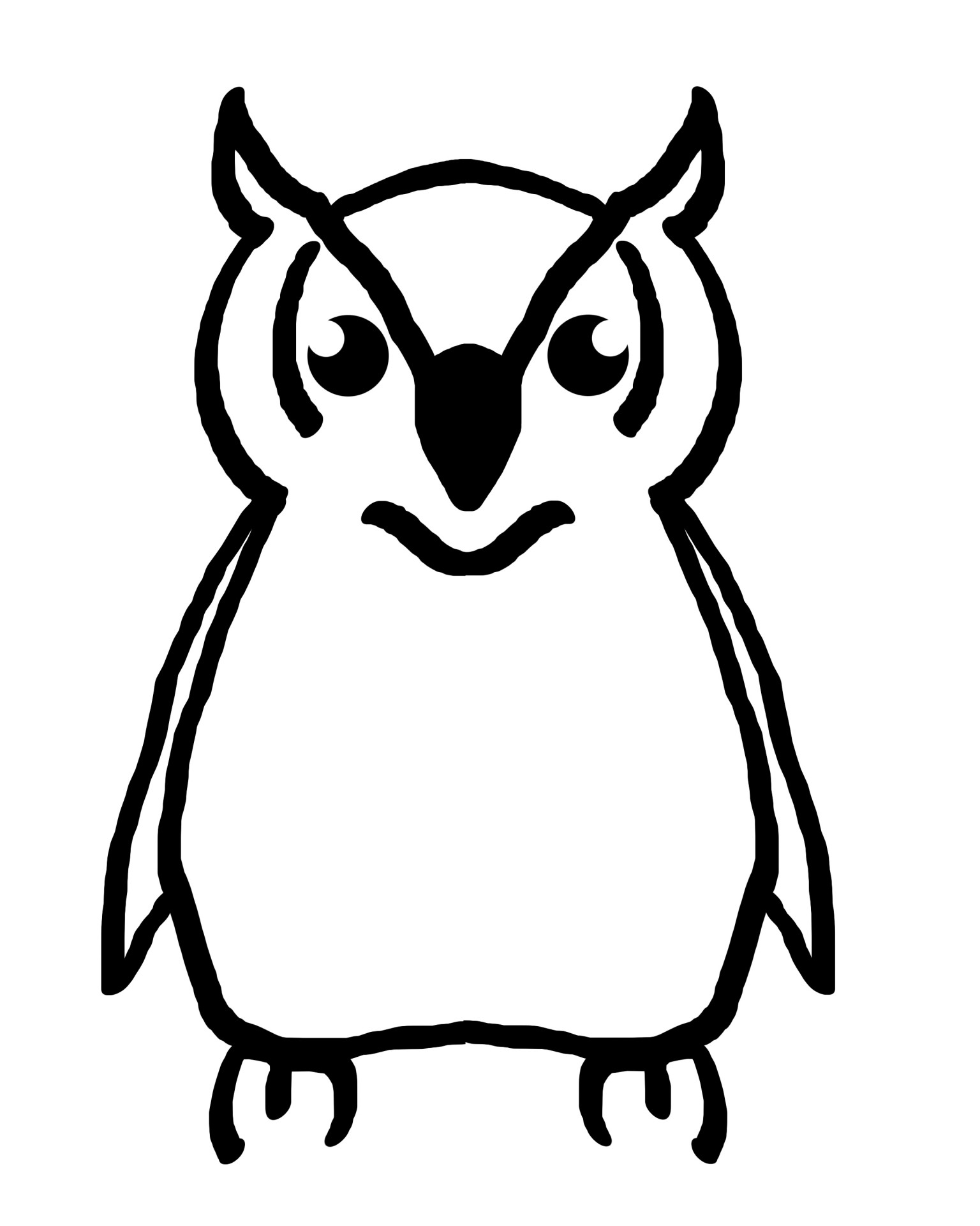 1536x1920 Owl, Bird, Outline, Drawing, Black - Owl Outline Drawing