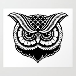 264x264 Owl Drawing Art Prints - Owl Pictures Drawing