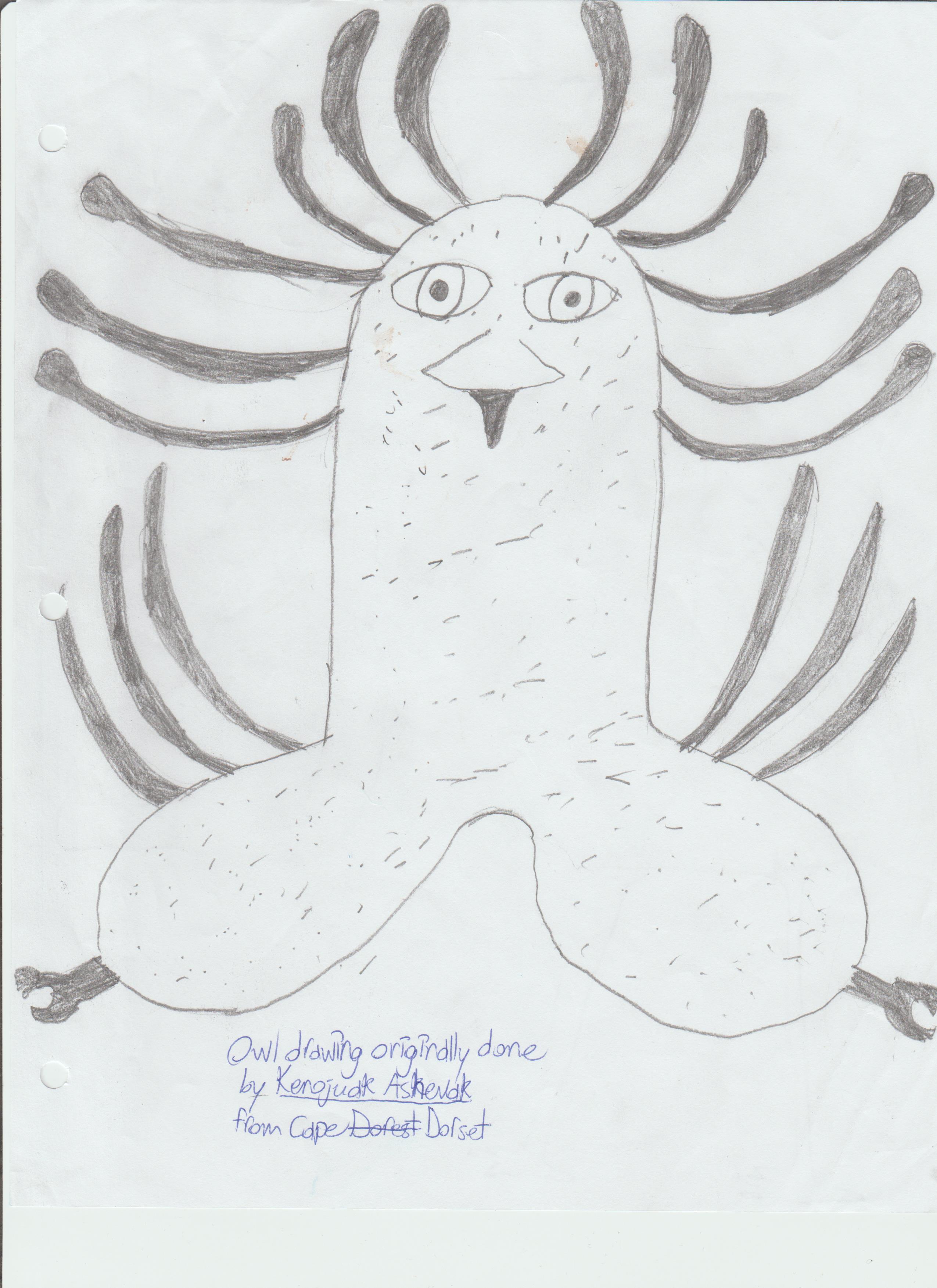 2550x3507 Remake Of Kenojuak Ashevak's Owl Drawing - Owl Pictures Drawing