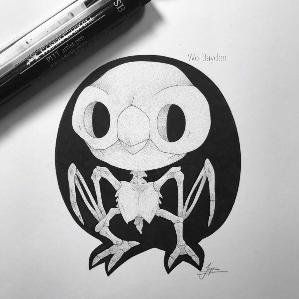 1024x1024 Rowlet Skeleton Amino - Owl Skeleton Drawing