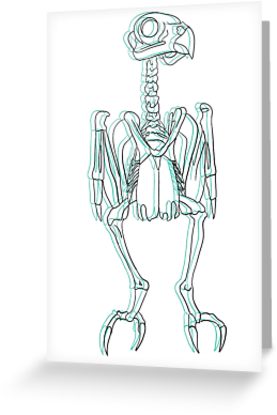 277x415 Owl Skeleton Greeting Cards - Owl Skeleton Drawing