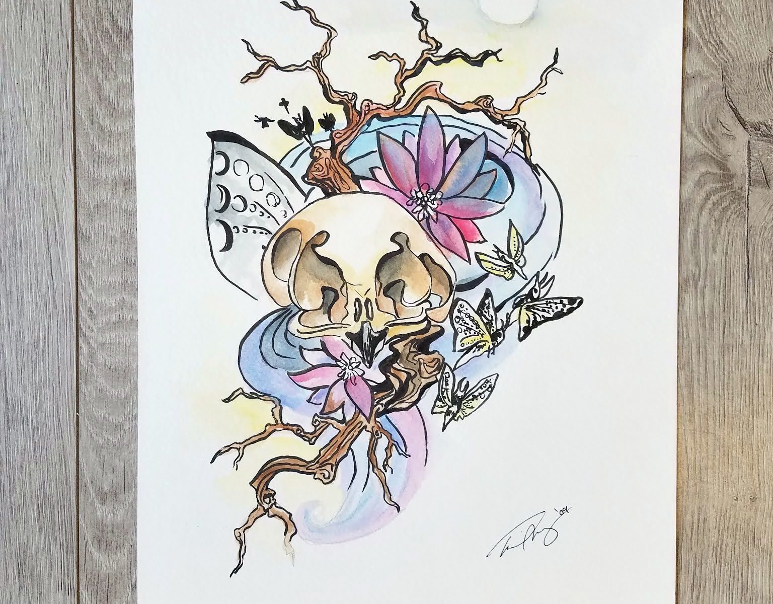 1536x1200 Owl - Owl Skull Drawing