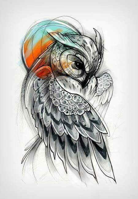 450x650 Tattoos Tattoos, Owl Tattoo Meaning - Owl Tattoo Drawing