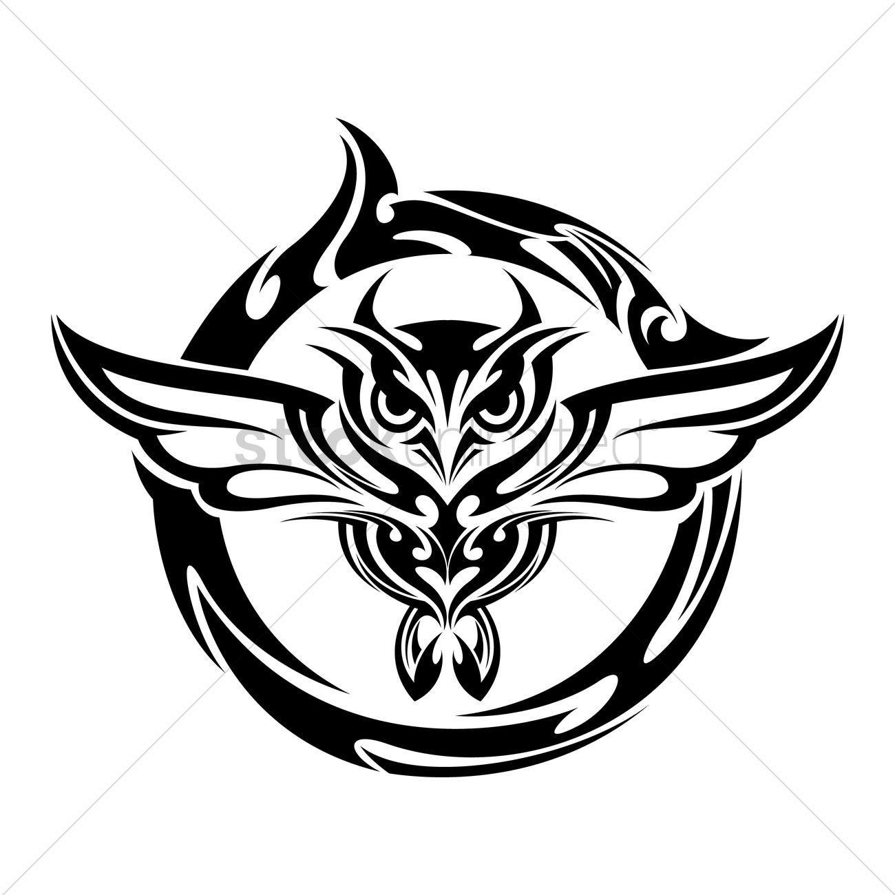 1300x1300 Owl Tattoo Vector Image - Owl Tattoo Line Drawing