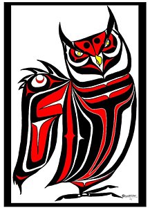 217x300 Hornd Owl Drawing - Owl Totem Pole Drawing