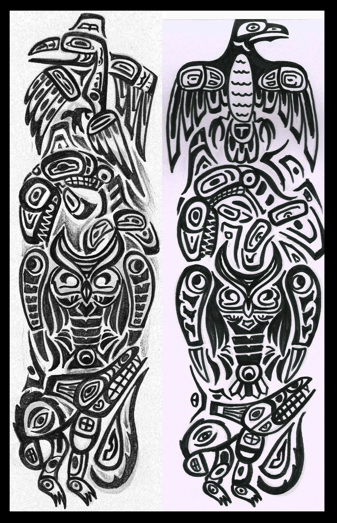 Owl Totem Pole Drawing at Explore collection of