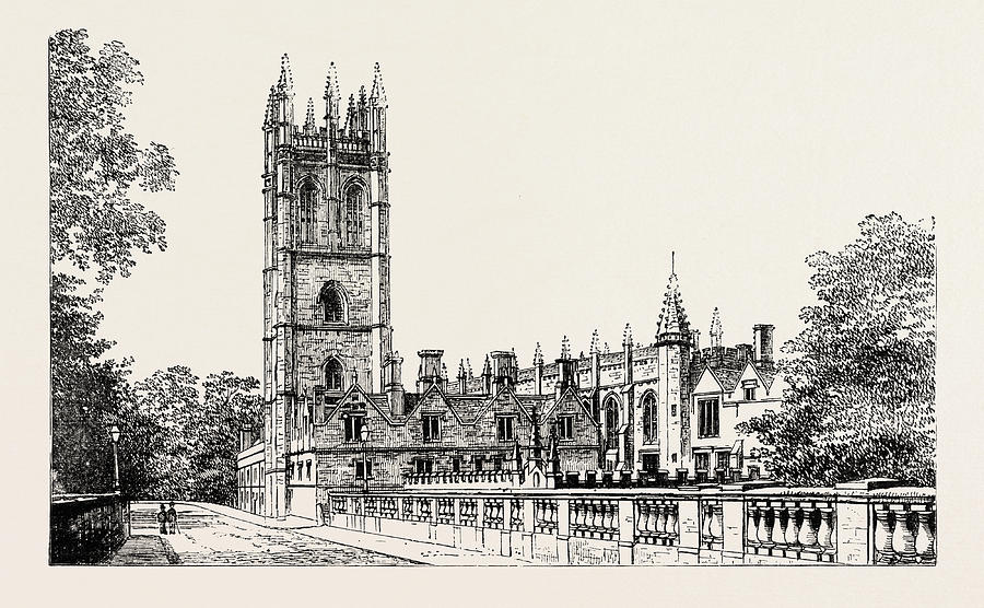 900x556 Magdalen College Oxford Drawing - Oxford Drawing