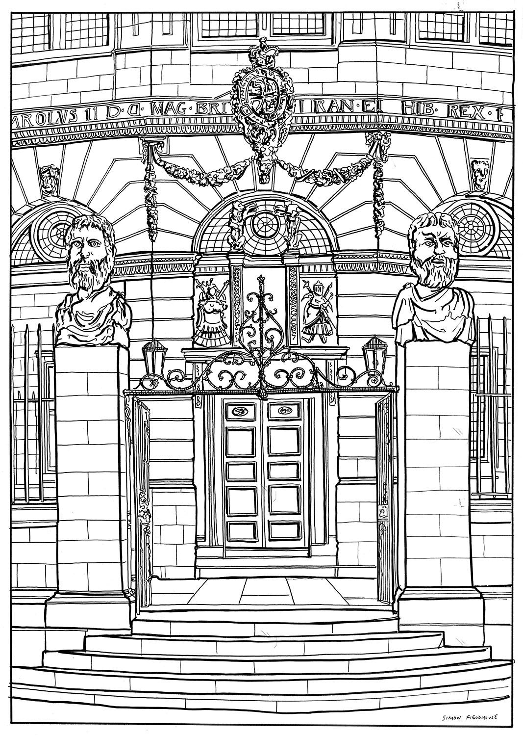 1067x1500 Sheldonian Theatre Oxford Drawing - Oxford Drawing