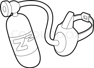 320x234 oxygen mask icon outline illustration stock vector colourbox - Oxygen Mask Drawing