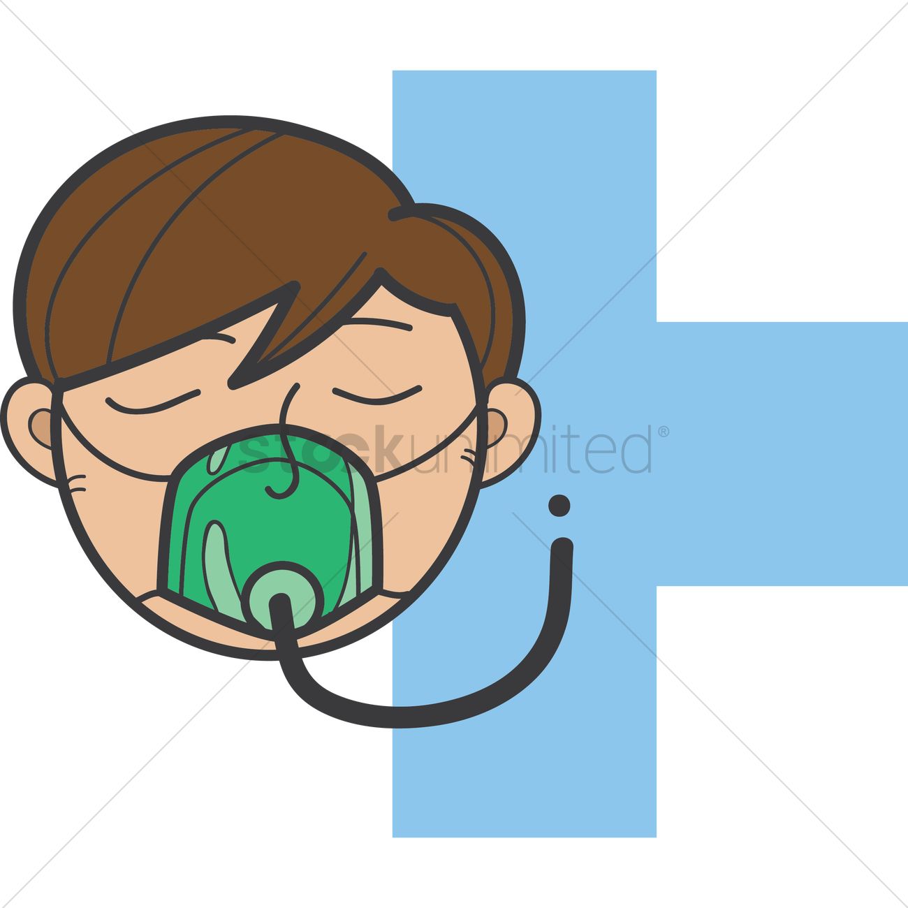 1300x1300 patient with an oxygen mask vector image - Oxygen Mask Drawing
