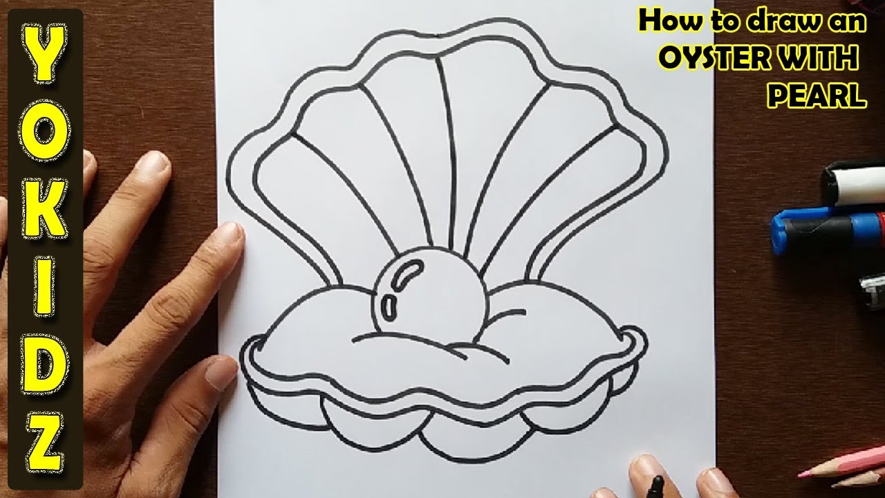 1280x720 how to draw an oyster with a pearl - Oyster Drawing