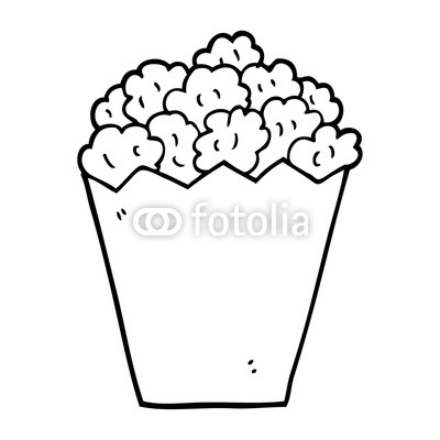 400x400 Fototapeta Line Drawing Cartoon Cinema Popcorn - Oyster Drawing Cartoon