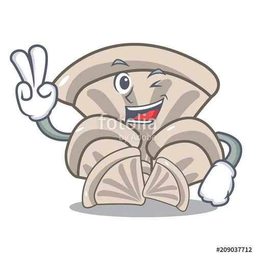 500x500 two finger oyster mushroom character cartoon stock image - Oyster Drawing Cartoon