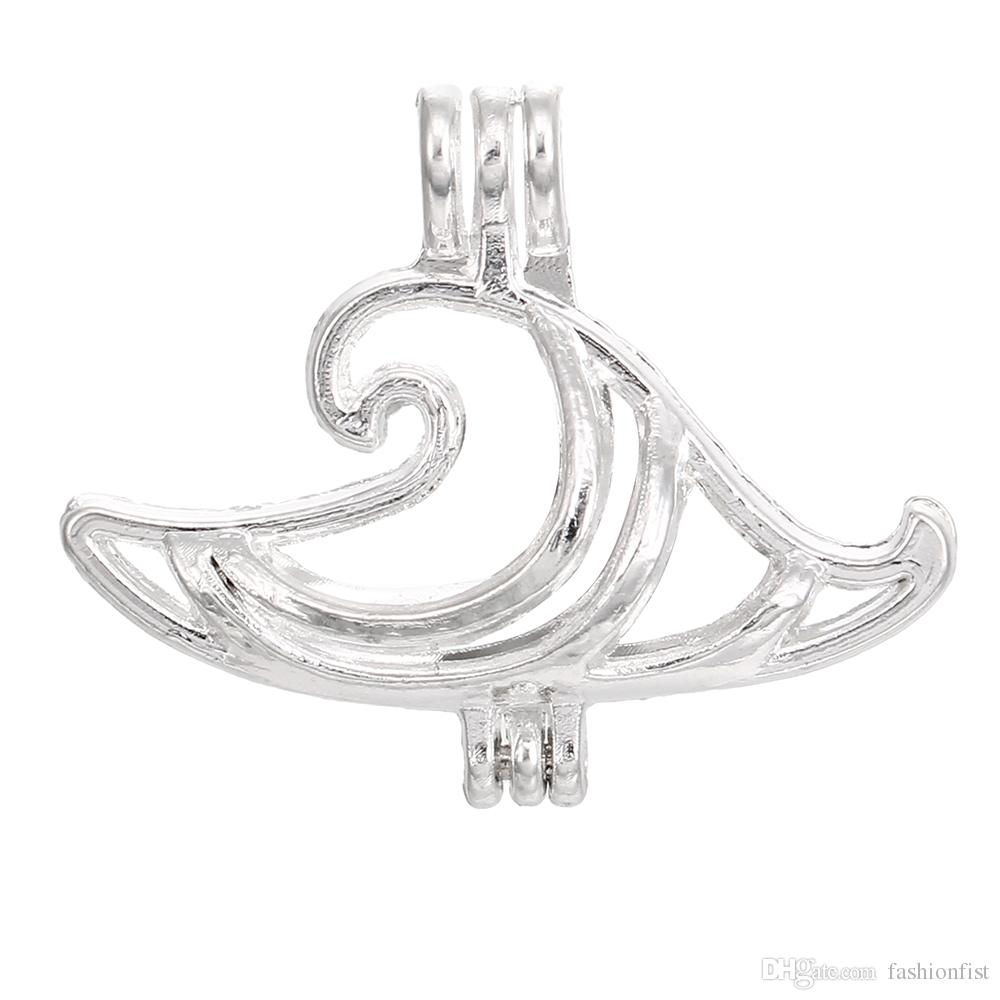 1000x1000 hot selling silver plated cute wave pearl cage pendants diy - Oyster Pearl Drawing