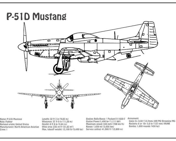 599x480 P Mustang - P 51 Mustang Drawing