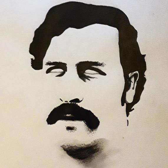 570x570 items similar to graphite drawing pablo escobar on etsy - Pablo Escobar Drawing