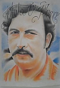 206x300 Pablo Escobar' Coloured Portraitdrawing Made - Pablo Escobar Drawing