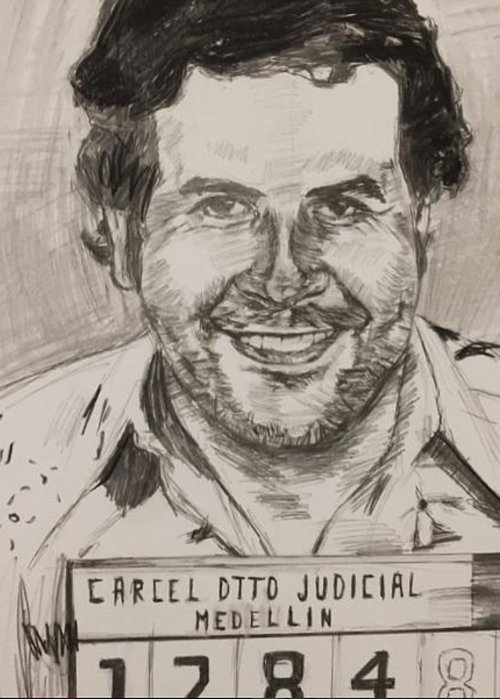 500x700 Pablo Escobar Greeting Card For Sale - Pablo Escobar Drawing