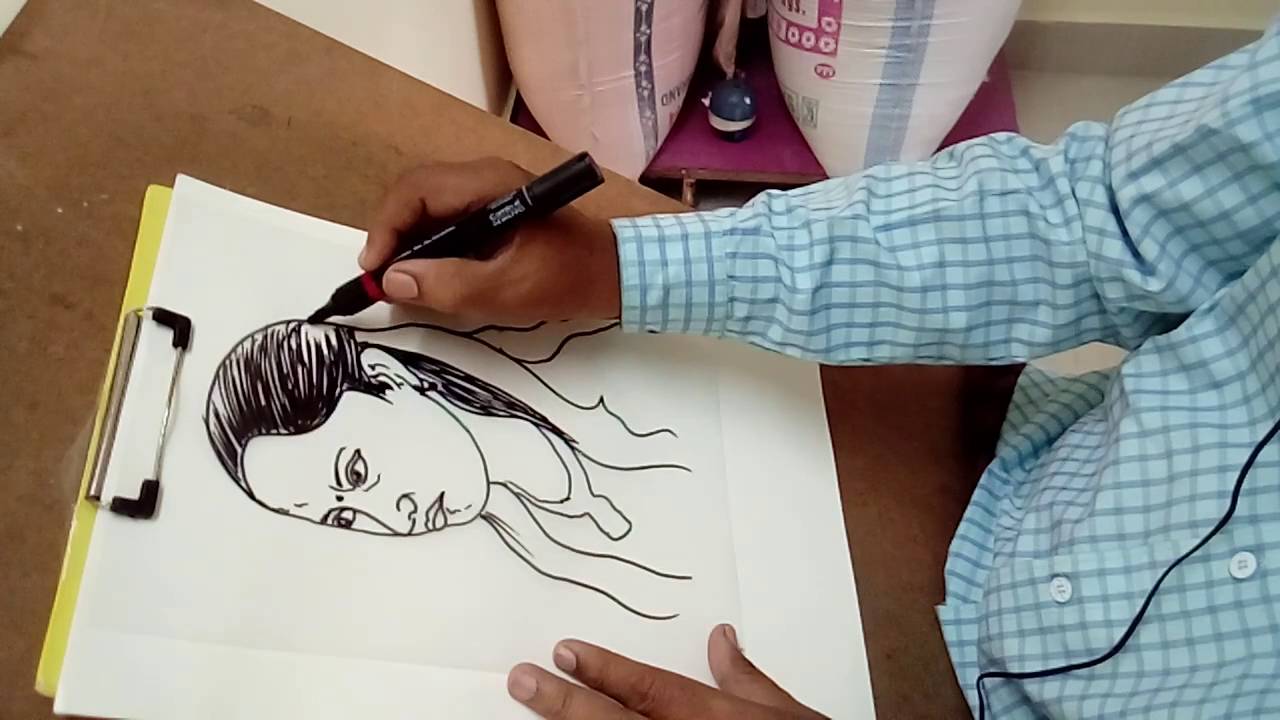 1280x720 How To Draw Human Pace Part In Telugu - Pace Drawing