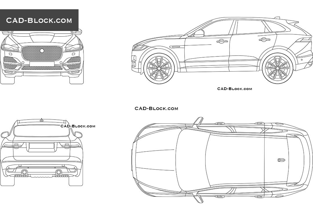 1080x760 Jaguar F Pace Autocad Drawings, Free Cad Blocks Download - Pace Drawing