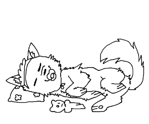 300x250 cute kitty sleeping with a pacifier drawing - Pacifier Drawing