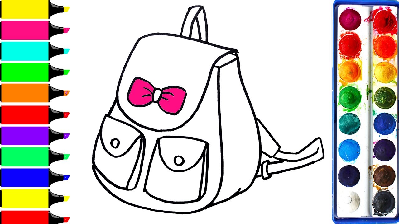 1280x720 back pack coloring - Pack Drawing