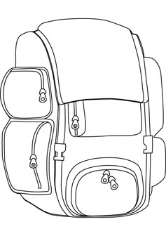 237x336 back pack coloring picture - Pack Drawing
