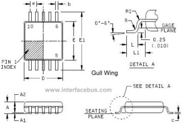 356x240 gull wing ic package drawing - Package Drawing
