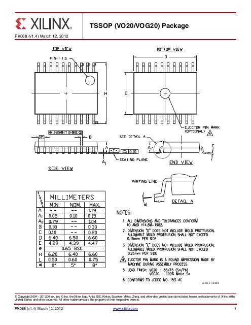 495x640 xilinx tssop - Package Drawing