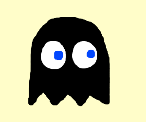 300x250 black pac man ghost drawing - Pacman Ghost Drawing