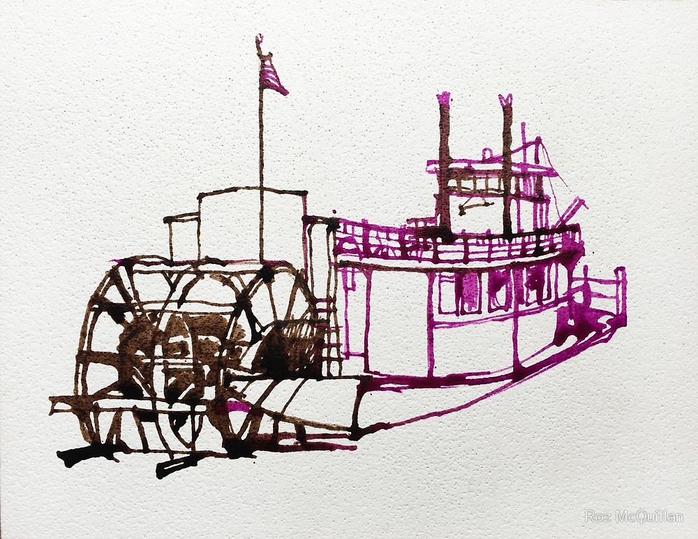 1000x772 paddle wheel steam boat - Paddle Boat Drawing
