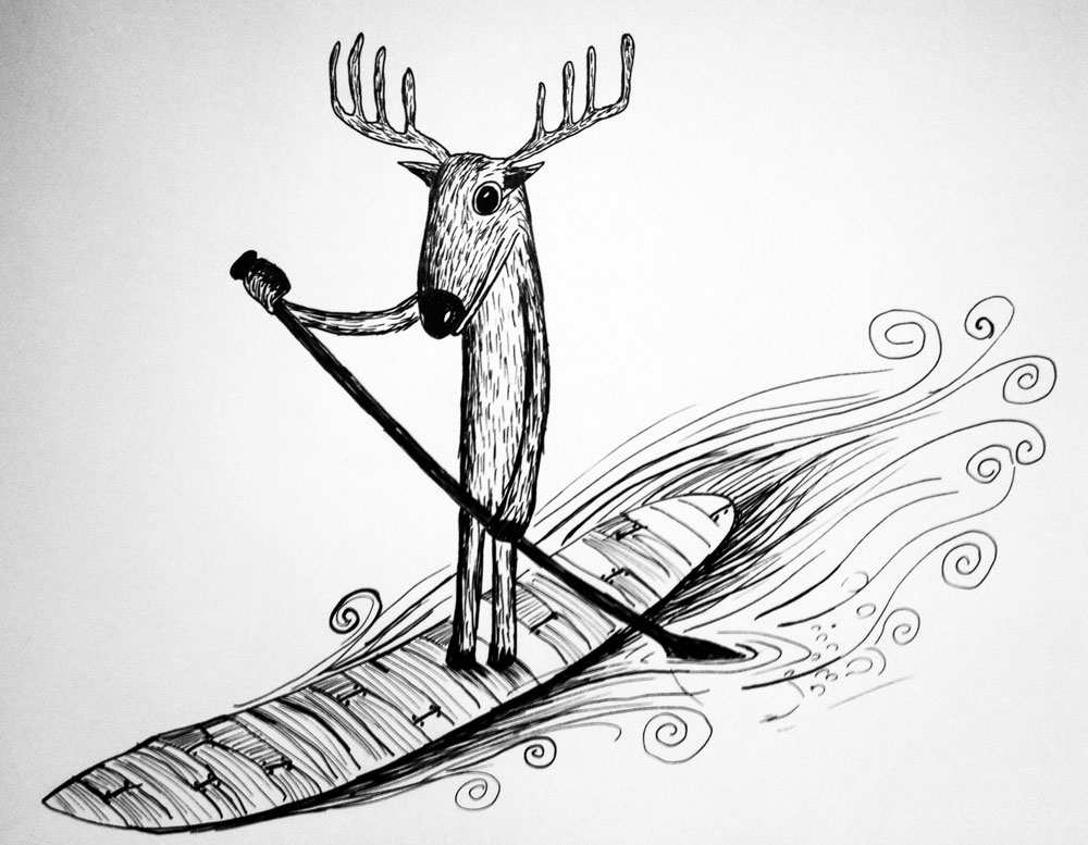 1000x777 stand up paddle drawing jonas claesson - Paddle Drawing