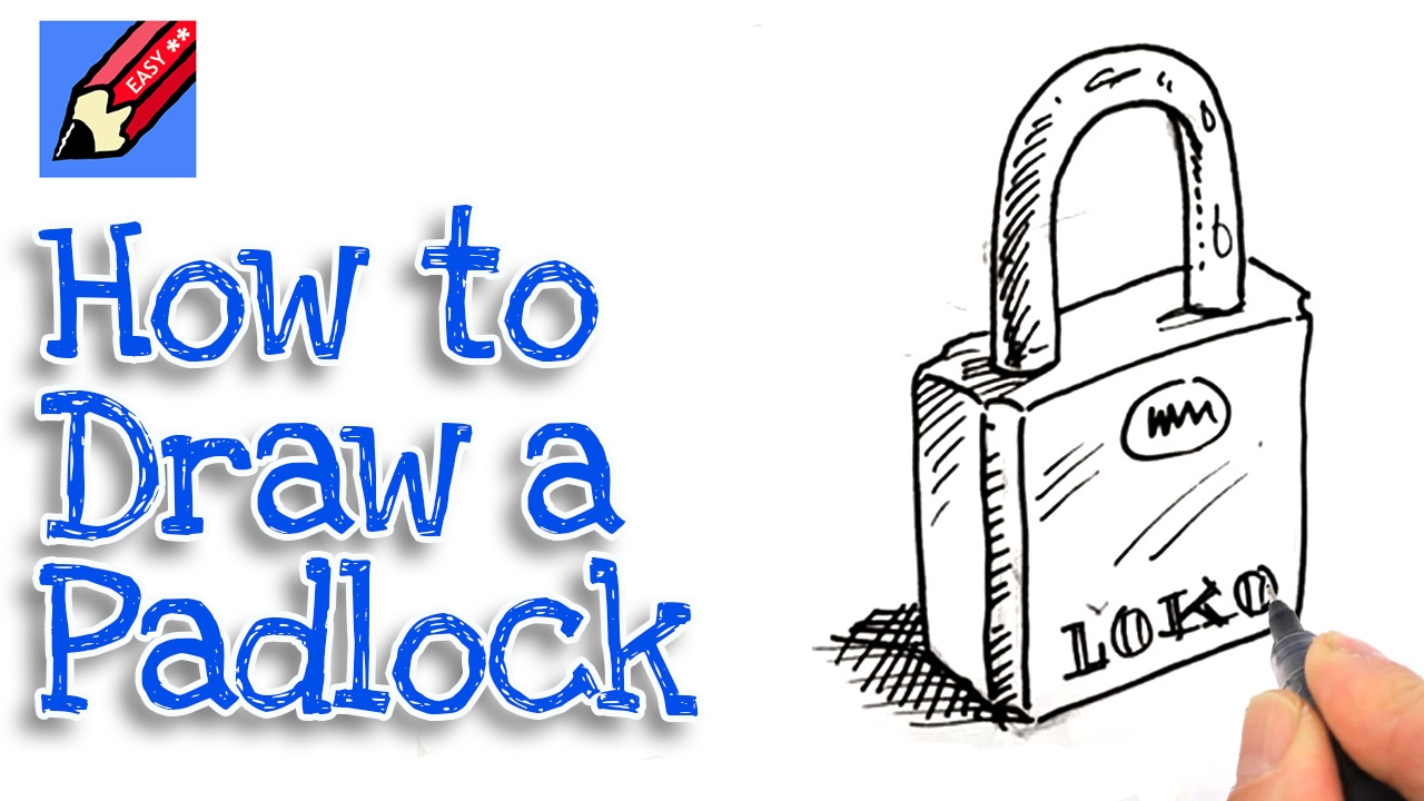1280x720 Learn How To Draw A Padlock Real Easy For Kids And Beginners - Padlock Drawing