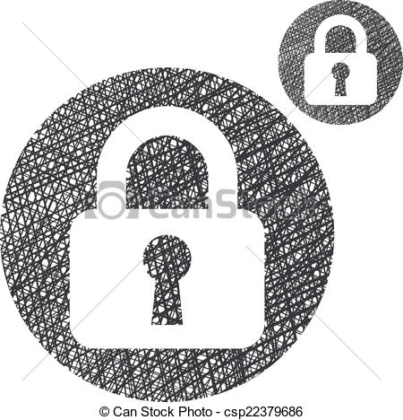 450x468 Padlock Lock Vector Simple Single Color Icon Isolated On White - Padlock Drawing