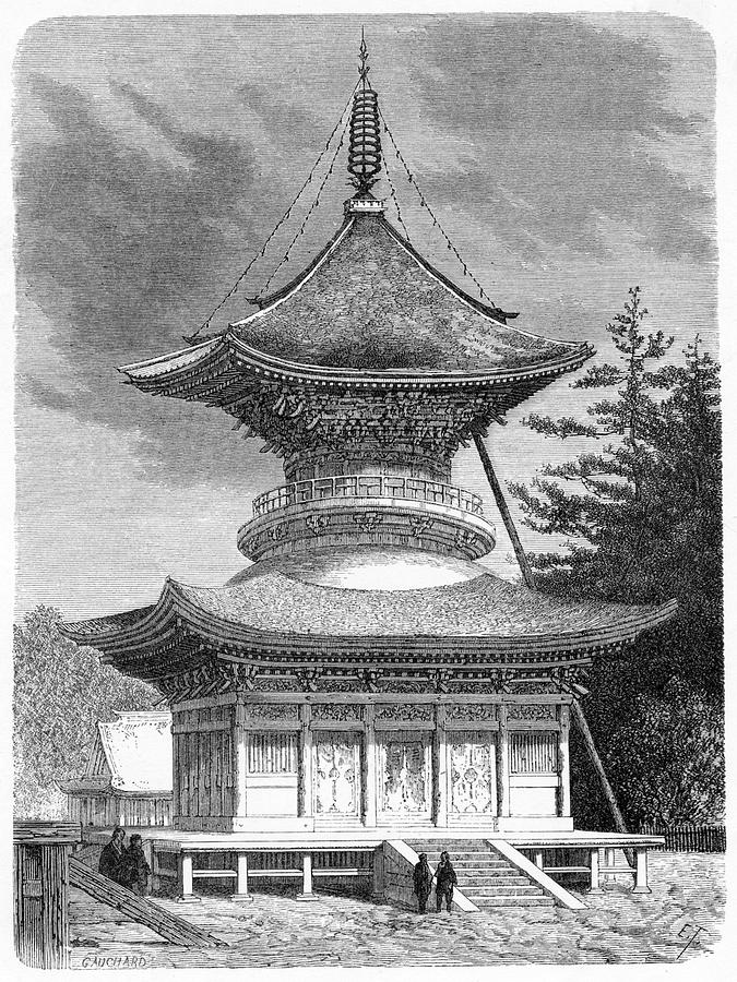 675x900 japanese pagoda, hatchiman drawing - Pagoda Drawing